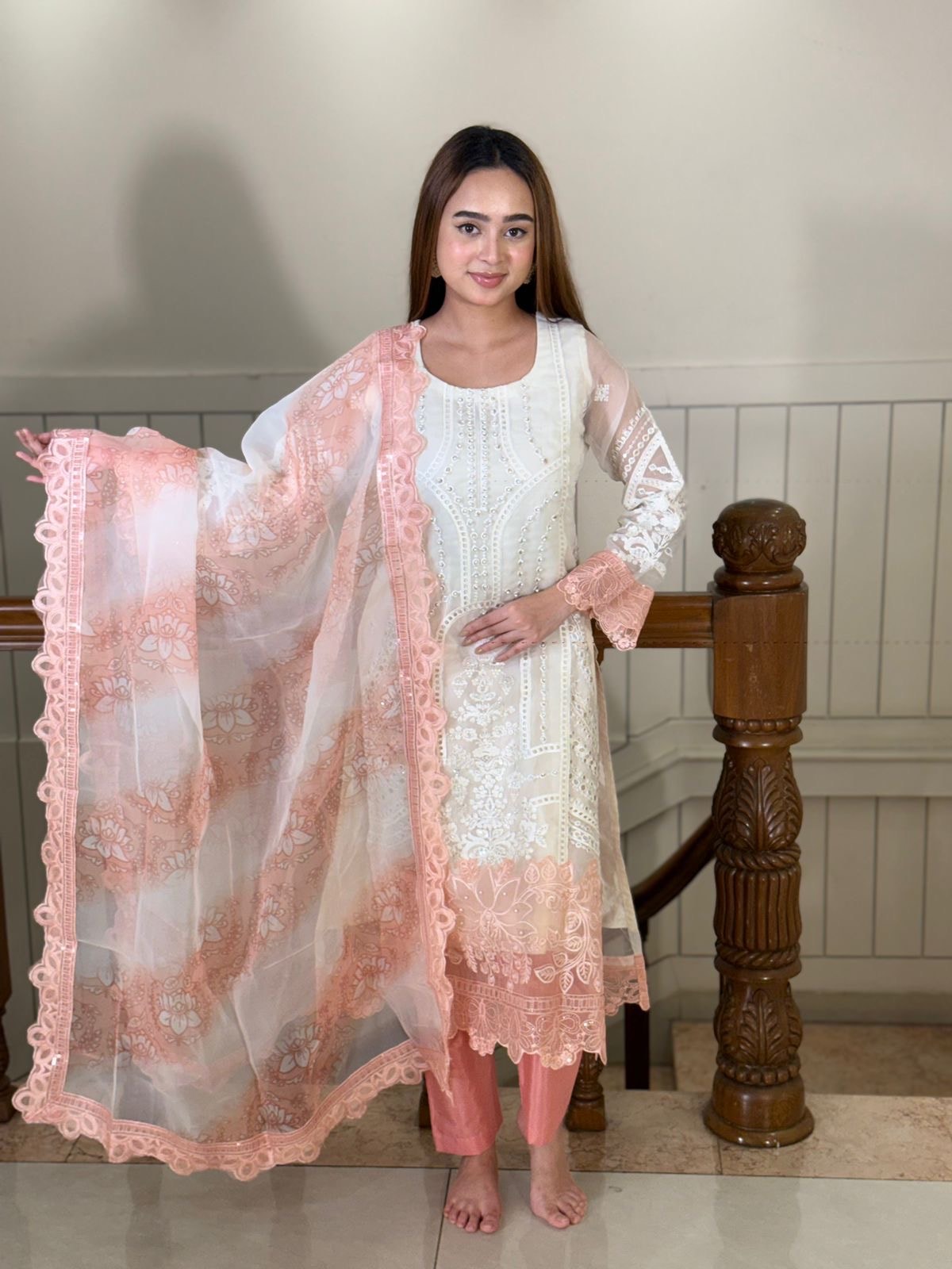 👗Peach floral 👗4pcs party collection 